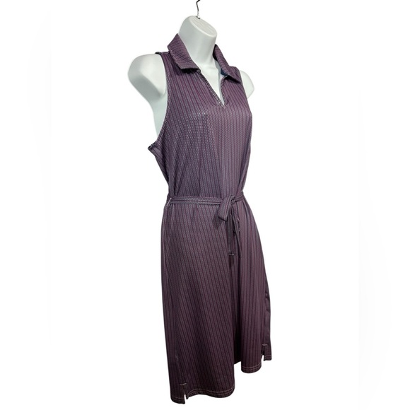 A|U|R Sleeveless Collared Dress, Size L, Purple Geometric Print, NEW - Picture 5 of 10